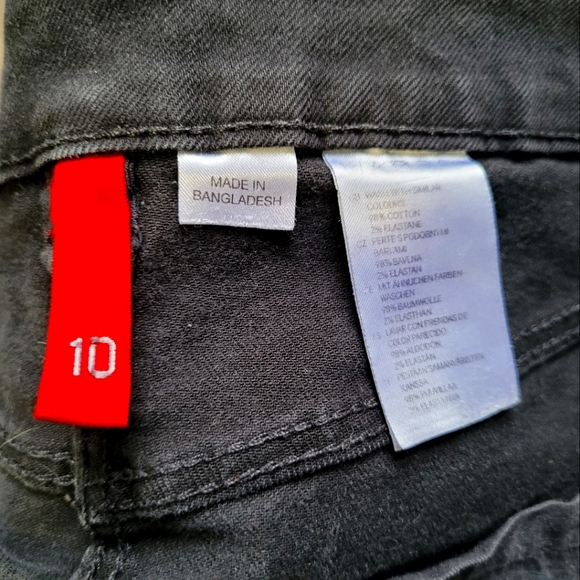Mini Black Jean Skirt, 5 Pocket Stretch Denim - Picture 3 of 3